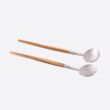 Point-Virgule acacia wood and stainless steel 2 piece salad serving set 28.5cm