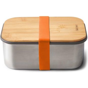 Black + Blum Lunchbox in Roestvrij Staal met Bamboe Deksel Orange 1,25l - 22x15xH5,2cm