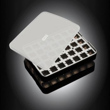Lurch silicone ice cube tray with lid black 2x2cm