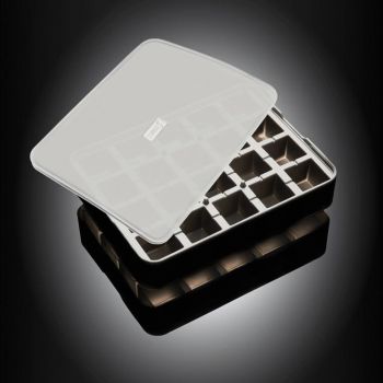 Lurch silicone ice cube tray with lid black 3x3cm