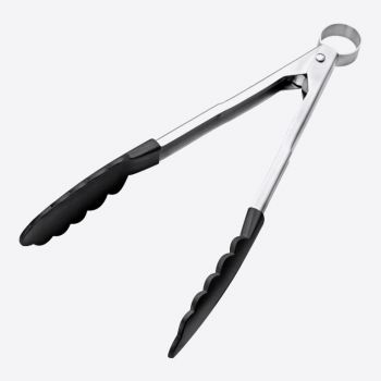 Lurch stainless steel tongs with nylon head black 24cm