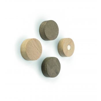 Magnet Wood Round - set of 4 assorted