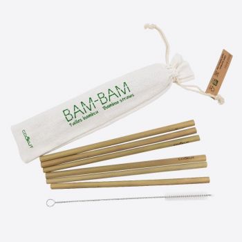 Cookut Bam Bam set of 6 bamboo straws and a cleaning brush 20cm