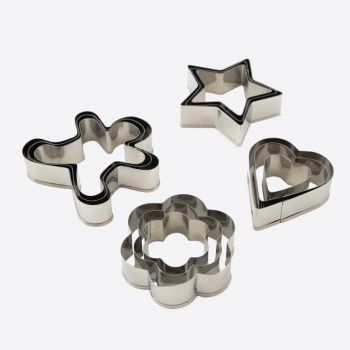 Dotz set of 3 stainless steel cookie cutters 6.5x5.5x2cm