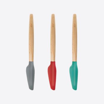 Dotz silicone spatula with beech wood handle red; grey or aqua blue 27cm
