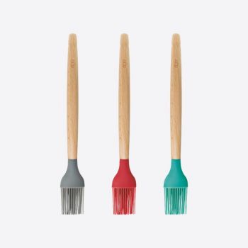 Dotz silicone brush with beech wood handle red; grey or aqua blue 27cm