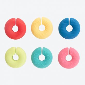 Dotz set of 6 silicone glass markers donut
