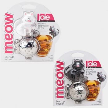 Joie Meow stainless steel tea infuser cat black or white 9x6x4.5cm