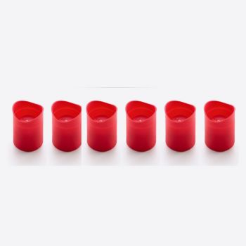 Lékué set of 8 cookie glass molds in silicone red Ø 5cm H 6.8cm