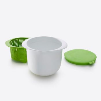 Lékué fresh cheese maker in silicone and plastic white and green 14.5x17x13cm