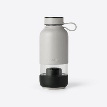 Lékué Bottle To Go glass drinking bottle with filter grey 600ml