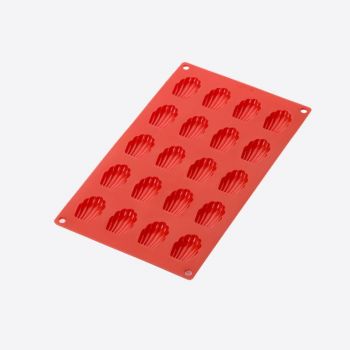 Lékué silicone baking mold for 20 madeleines red 4.2x2.9x1.1cm