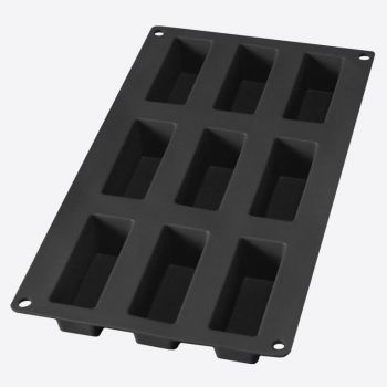 Lékué silicone baking mold for 9 rectangular cakes black 8x3x3.3cm