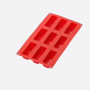 Lékué silicone baking mold for 9 rectangular cakes red 8x3x3.3cm