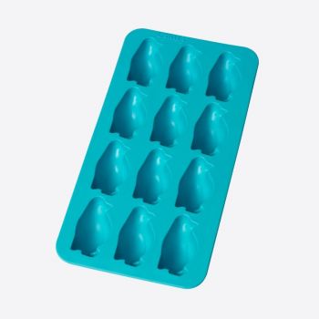 Lékué rubber ice cube tray for 12 ice cubes penguin blue 22x11x3.5cm