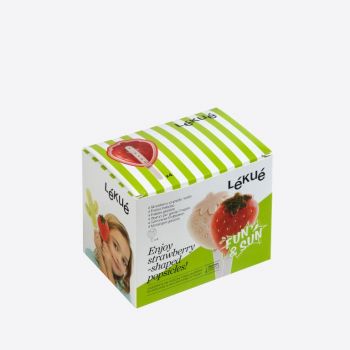 Lékué set of 4 ice cream shapes in silicone and plastic strawberry 15.4x9.3.1x3.2cm
