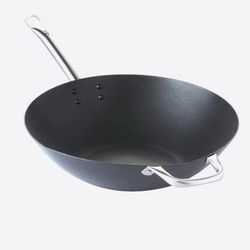 Point-Virgule carbon steel wok with Excalibur non-stick coating ø 36cm