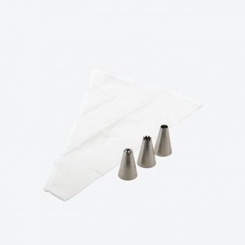 Point-Virgule set of piping bag 35cm and 3 stainless steel nozzles