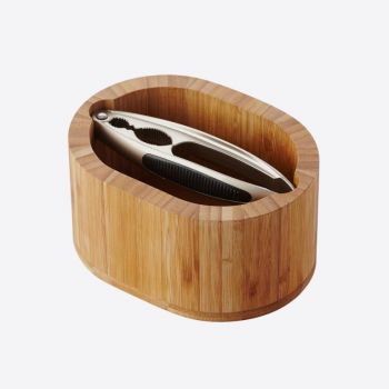 Point-Virgule bamboo oval nutcracker set 16x12.5x8.5cm