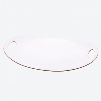 Point-Virgule oval oblong tray white 55x35cm