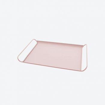 Point-Virgule metal serving tray blush pink satin 37.5x25.5x3.7cm