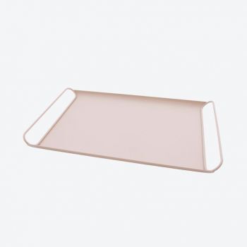 Point-Virgule metal serving tray blush pink satin 45x29.3x3.7cm