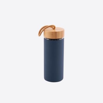 Point-Virgule glass bottle with silicone sleeve dark blue 450ml
