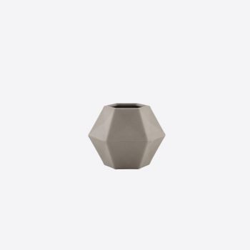 Point-Virgule geometric bamboo fiber vase cement grey 10.8x9.5x8cm