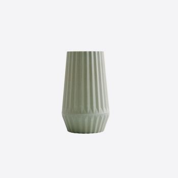 Point-Virgule ribbed bamboo fiber vase green ø 9.2cm H 15.2cm