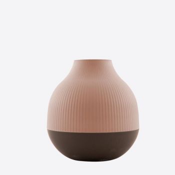 Point-Virgule bamboo fiber vase powder pink and dark grey ø 18.1cm H 19cm