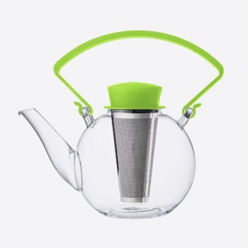 QDO glass teapot with clip handle Tea 4 U green 1L