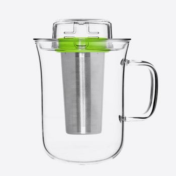 QDO Me Cup infuser with tea cup in glass green 400ml