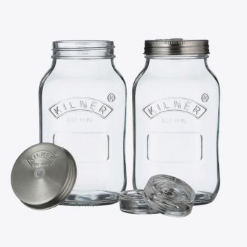 Kilner pickle kit fermentation set with 2 glass jars 1L