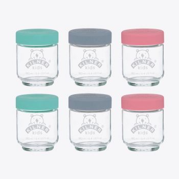 Kilner set of 6 glass jars for baby food with silicone lid 190ml