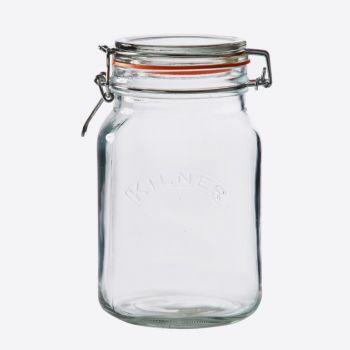 Kilner square glass clip top jar 1.5L
