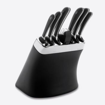 Robert Welch Signature knife block with 6 knives and built-in sharpener 20x23x32cm
