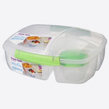 Sistema To Go lunchbox with 3 compartments & yoghurt pot triple split 2L