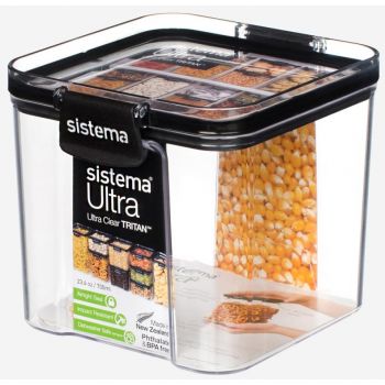 Sistema Tritan ultra square storage box black 700ml