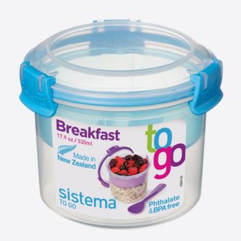 Sistema To Go breakfast bowl with compartements blue 530ml