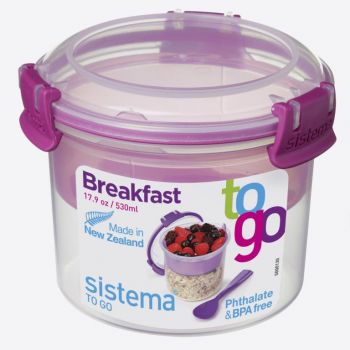 Sistema To Go breakfast bowl with compartments pink 530ml