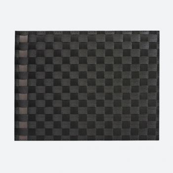Saleen wide woven plastic placemat black and taupe 30x40cm