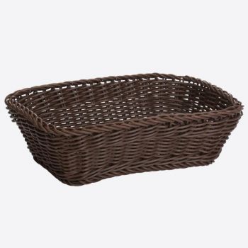 Saleen rectangular woven plastic basket brown 31x21x9cm