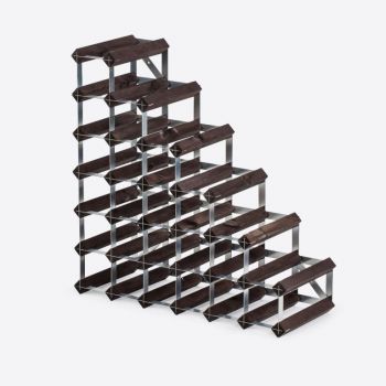 Traditional Wine Rack Co. Stairs burnt oak wine rack for under stairs 61.2x22.8x61.2cm