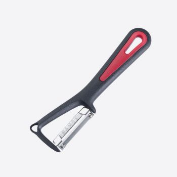 Westmark Gallant swivel peeler in stainless steel and plastic black and red 16x4.2x1.7cm
