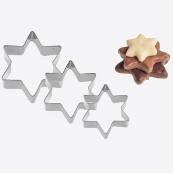 Westmark set of 3 stainless steel cookie cutters star 4; 5 and 6cm