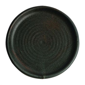 Olympia Canvas ronde borden met smalle rand groen 18cm