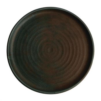 Olympia Canvas ronde borden met smalle rand groen 26.5cm