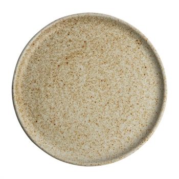 Olympia Canvas ronde borden met smalle rand crème 26.5cm