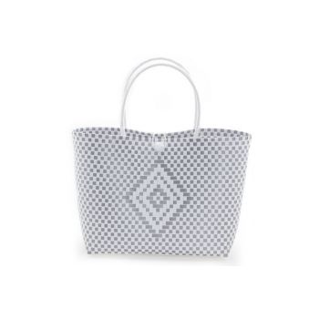 Cosy @ Home Sack Trendy Weiss Silber 36x15xh50cm