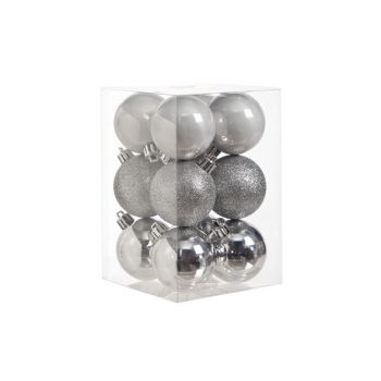 Cosy @ Home Ball Plastik Set12 Silber D6cm
